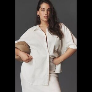 Anthropologie The Bennet Buttondown Shirt by Maeve: Linen Edition